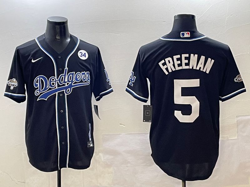 Men Los Angeles Dodgers #5 Freeman Black Fashion Game 2025 Nike MLB Jersey style 3063->los angeles dodgers->MLB Jersey